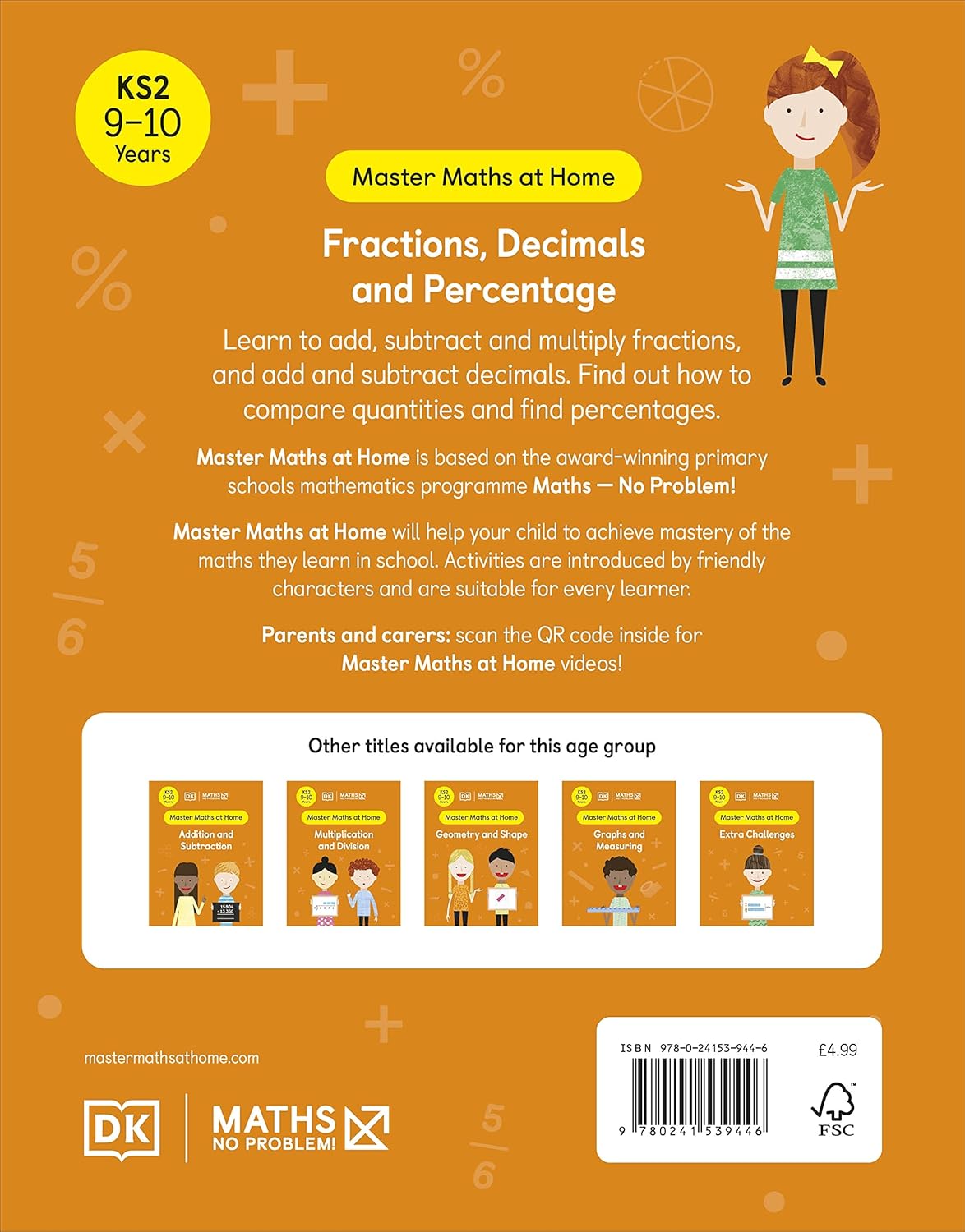 Maths ― No Problem! Fractions, Decimals and Percentage, Ages 9-10 (Key Stage 2) (Master Maths At Home)