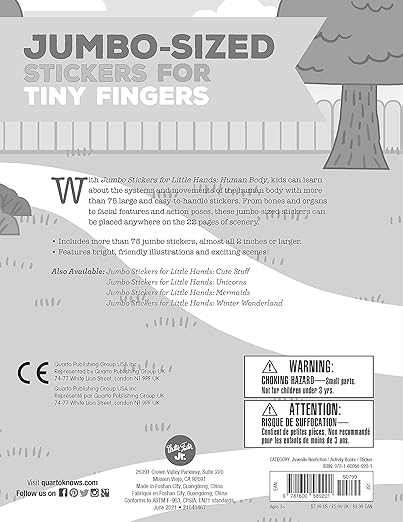 Jumbo Stickers for Little Hands: Human Body: Includes 75 Stickers (Volume 1)
